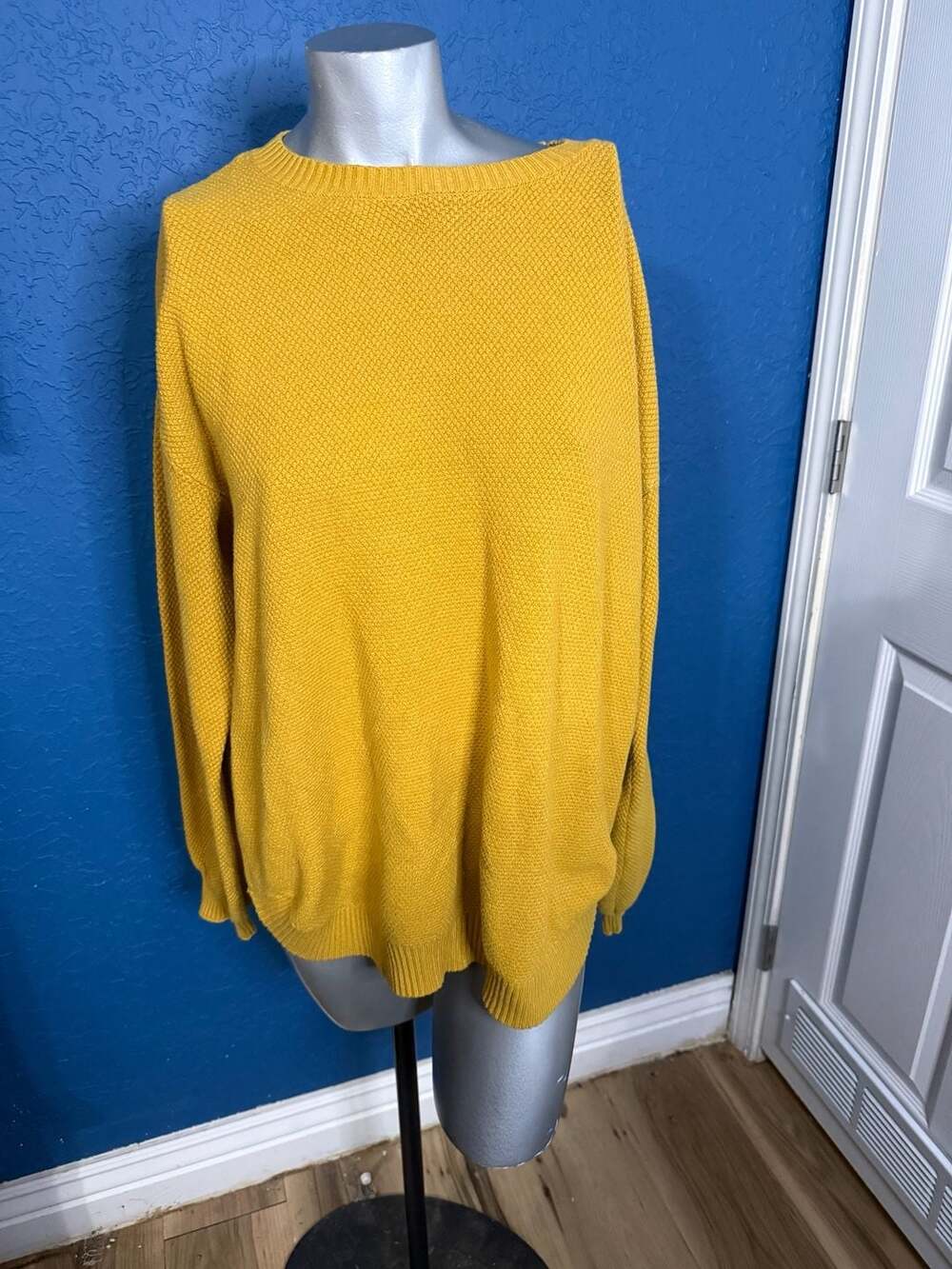Merokeety Sweater Size XL Yellow Knit Pullover